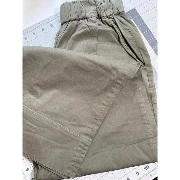 Everlane Women's Sz M Green The Easy Pant Cotton Stretch Waist - Picture 1 of 7